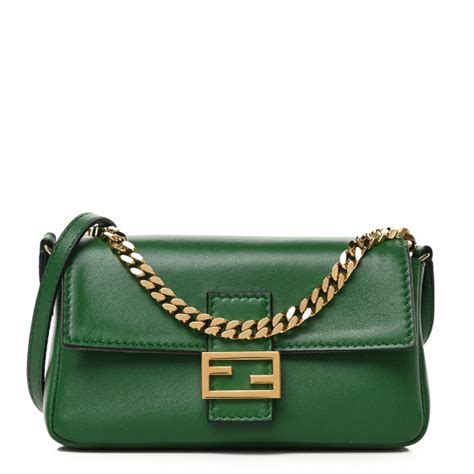 FENDI Nappa Micro Baguette Verde 1346300 